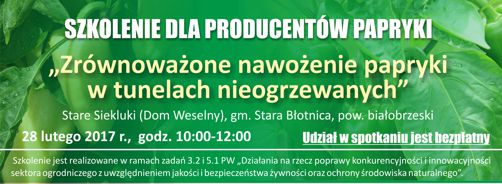 Szkolenie dla producentów papryki Szkolenie dla producentów papryki
